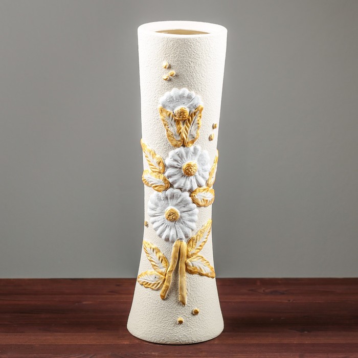 Ваза "Марика-Росса" большая, ромашка, жемчуг