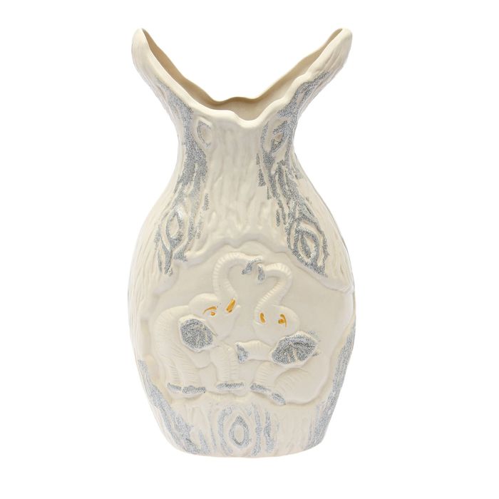 Ваза "Слоны" глазурь, белая
