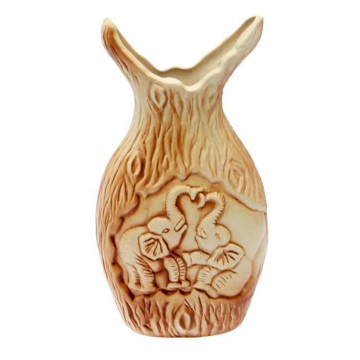 Ваза "Слоны" глазурь, бежевая