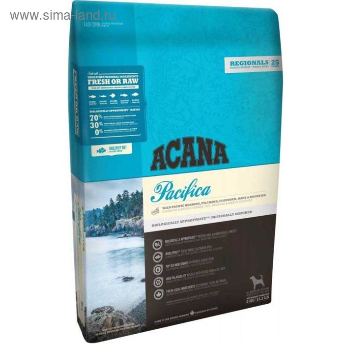Сухой корм Acana Dog Regionals Pacifica для собак, рыба, беззерновой, 2 кг.