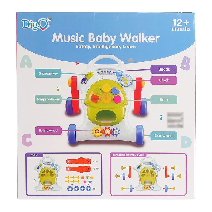 Каталка-ходунки «Топ-Топ» с сортером, вращающимися элементами, световые эффекты, звуки животных