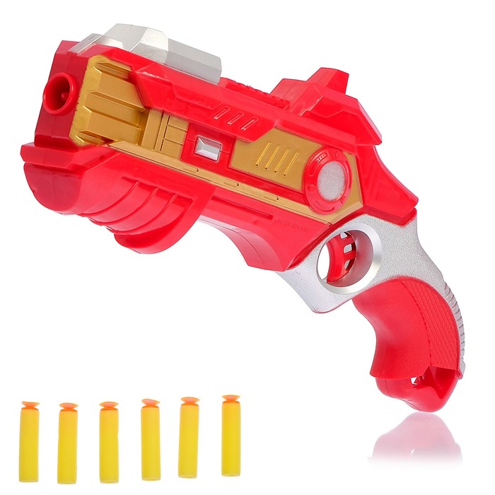 Пистолет "Герой", стреляет мягкими пулями, цвета МИКС