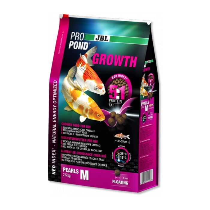 JBL корм для активного роста, плавучие гранулы для карпов кои среднего размера, 2,5 кг (6 л)