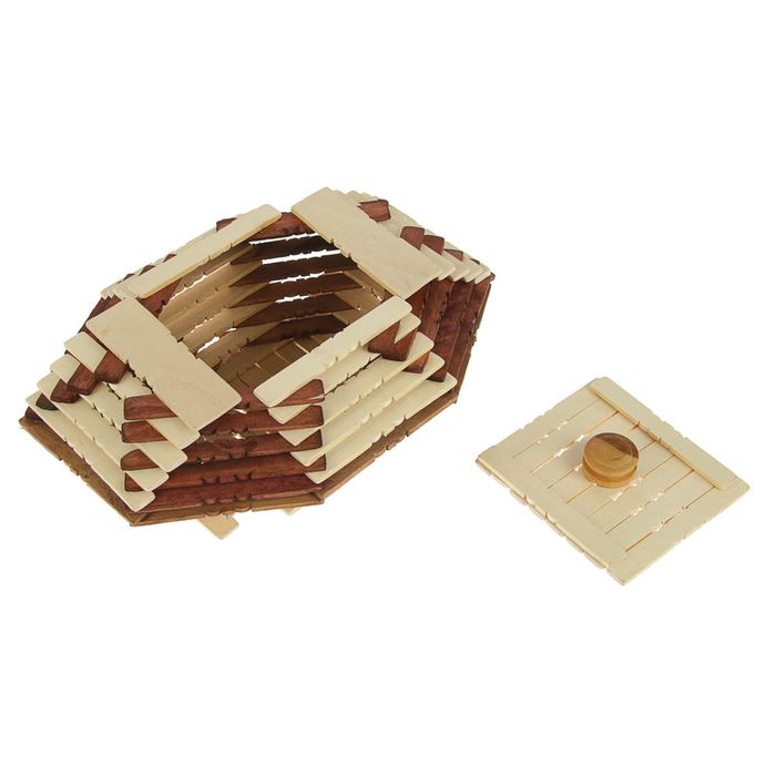 Конфетница овальная с крышкой, деревянная