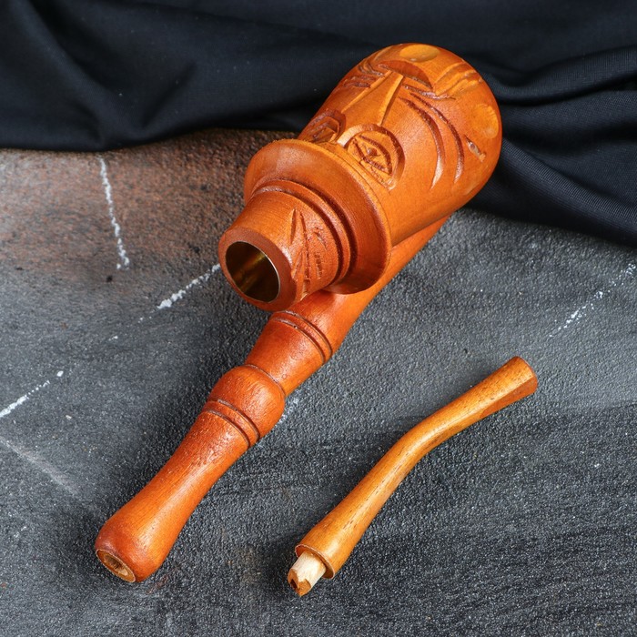 Трубка курительная "Мужик" большая, светлая