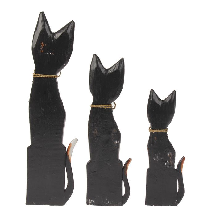 Набор кошек 3шт (30,40,50) см дерево МИКС