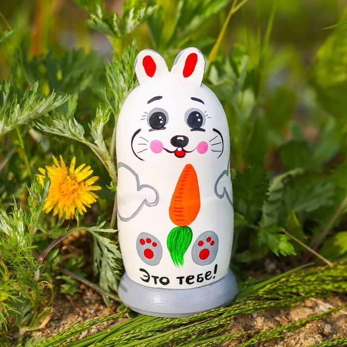 Матрешка 3 кукольная "Заяц!" 11 см