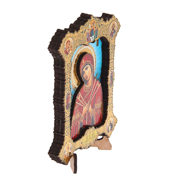 Икона в резной рамке 9х10 см "Семистрельная"