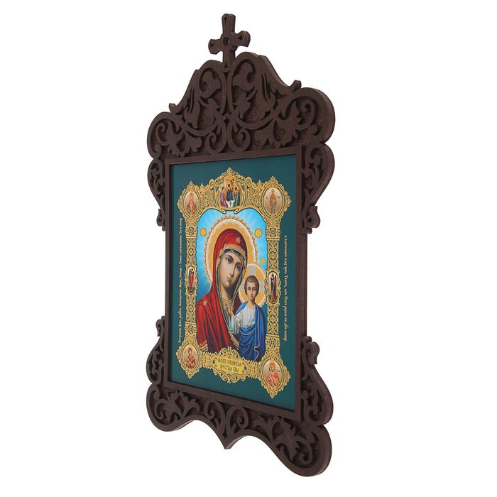 Икона в фигурной рамке 33х22 см "Казанская икона Божией Матери"