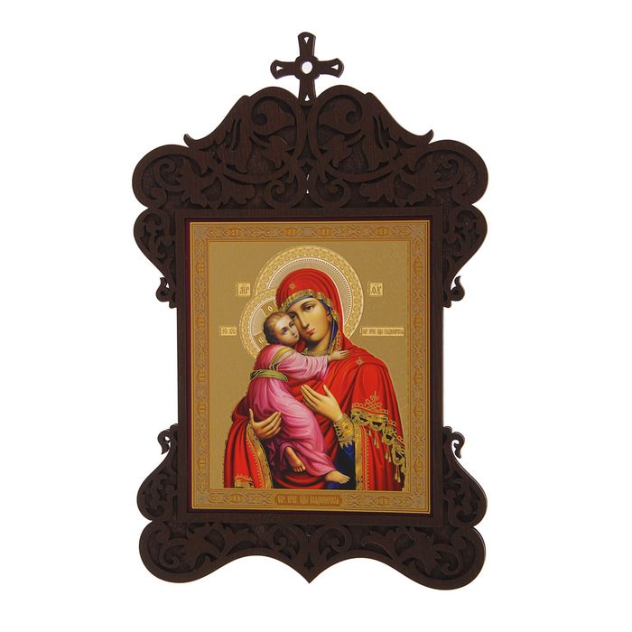 Икона в фигурной рамке 33х22 см "Владимирская икона Божией Матери"