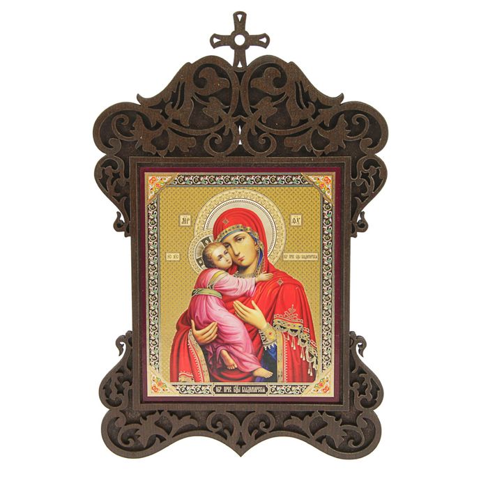 Икона в фигурной рамке 14х22 см "Владимирская икона Божией Матери"