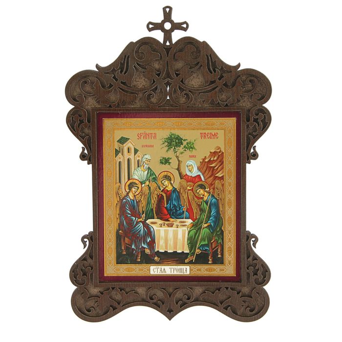 Икона в фигурной рамке 14х22 см "Святая Троица"