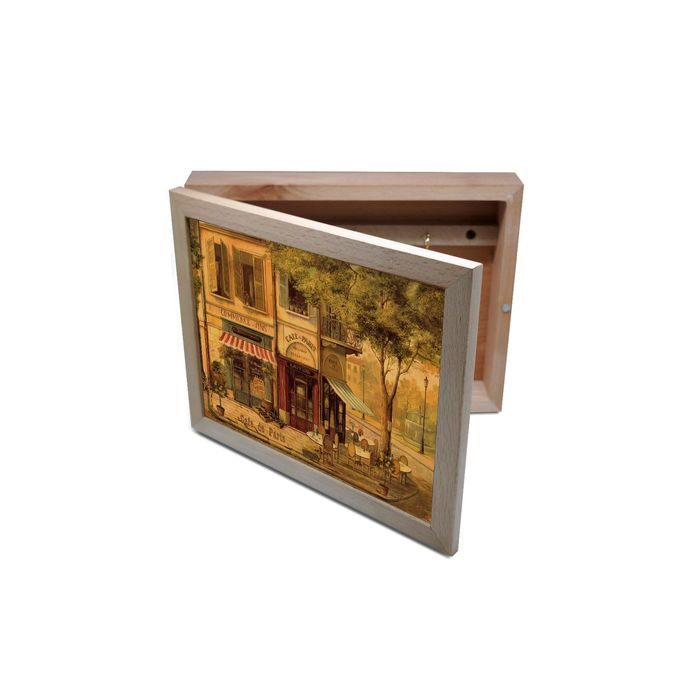 Ключница из бука 20х25 см "Парижское кафе"