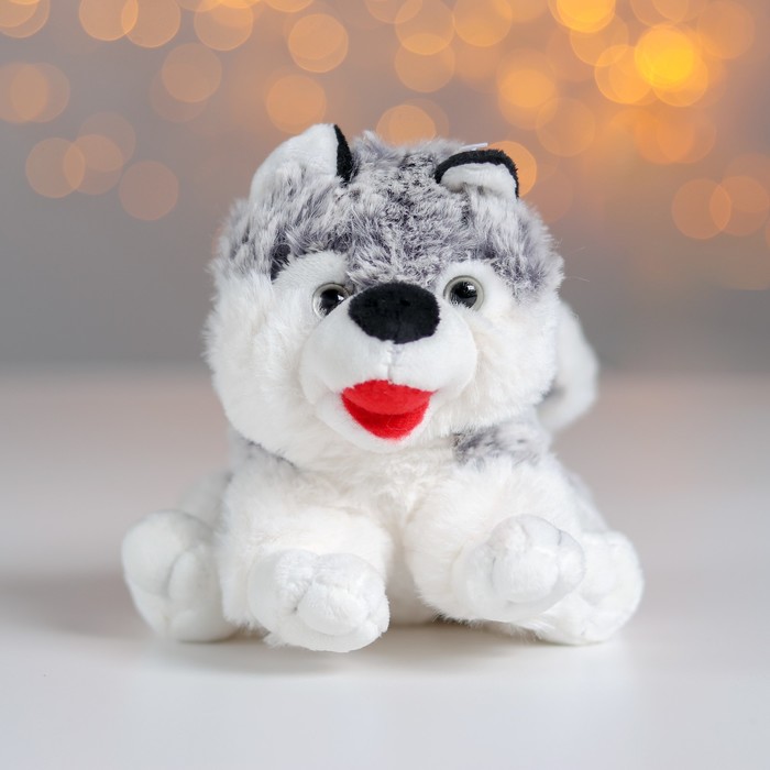 Мягкая игрушка "Хаски", чёрный носик