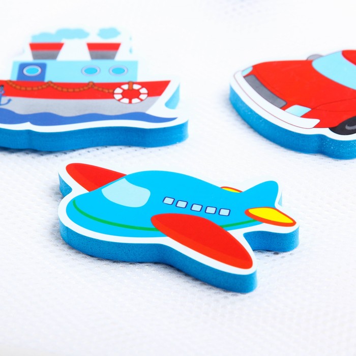 Наклейки в ванную из EVA «Поиграем» + сетка для хранения игрушек на присосках