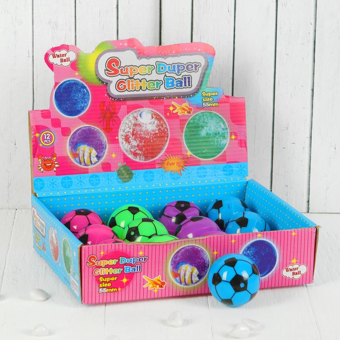 Мяч световой "Футбол" с водой 5,5 см, цвета МИКС