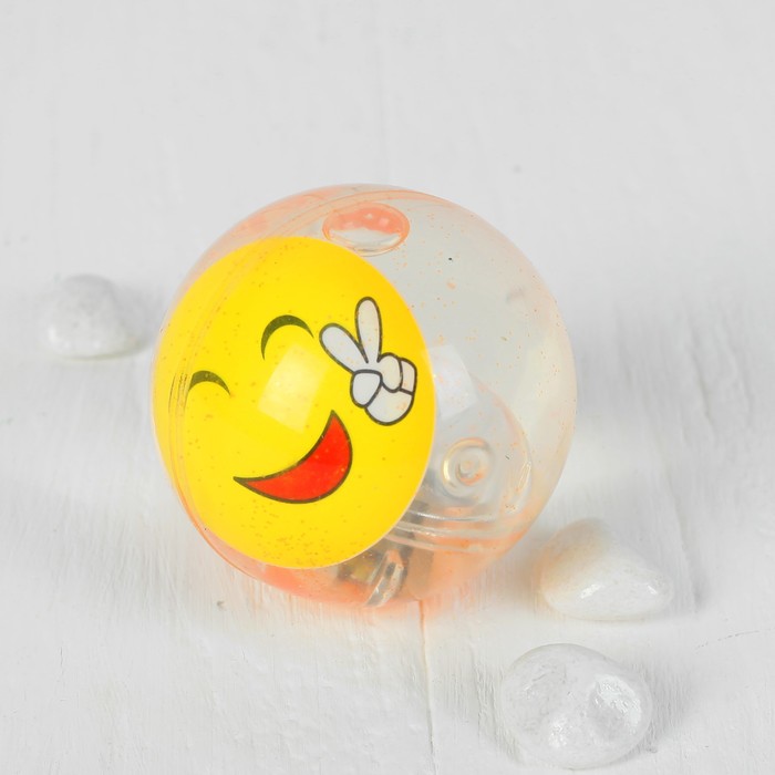 Мяч световой "Смайлик" с водой 5,5 см, цвета МИКС