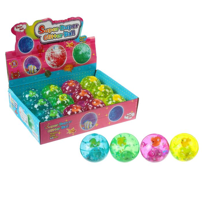 Мяч световой "Уточка" с водой 6,5 см, цвета МИКС