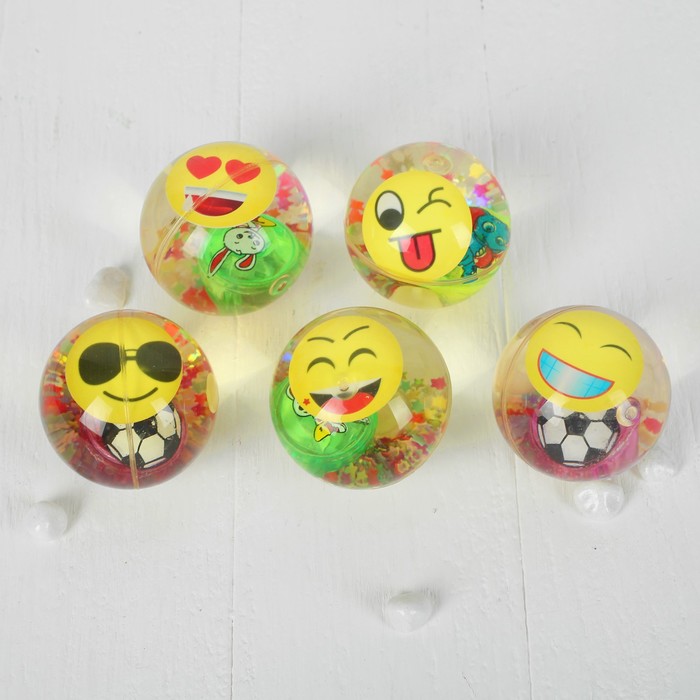 Мяч световой "Смайл" с водой 6,5 см, цвета МИКС