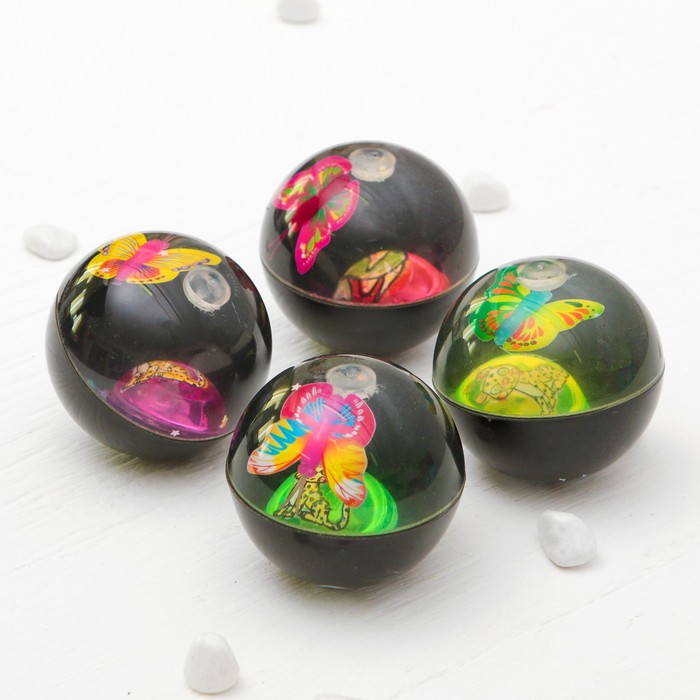 Мяч световой "Череп" с водой 6,5 см, цвета МИКС