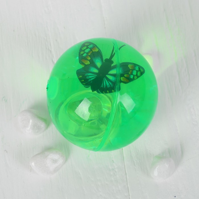 Мяч световой "Бабочки" с водой 6,5 см, цвета МИКС