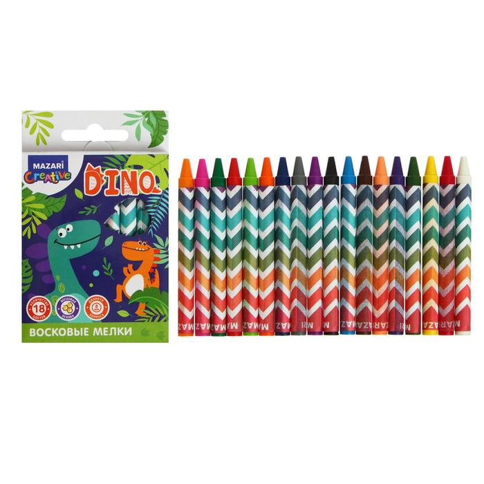 Мелки восковые 18 цветов Wild Child круглые,длина 89мм, d корпуса=8мм М-6381-18