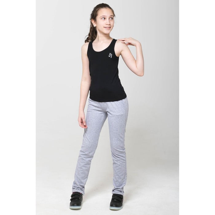 Майка для девочки, рост 128 см, цвет чёрный