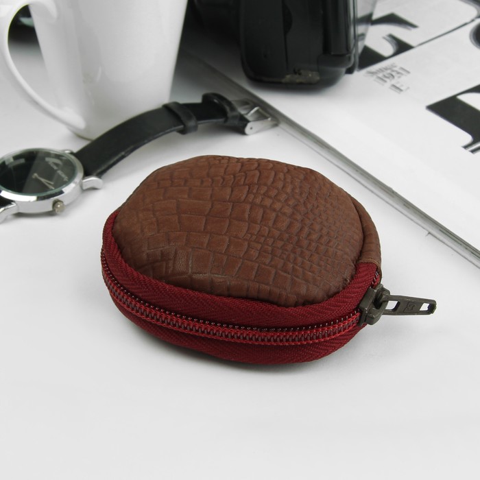 Кошелёк женский на молнии, 1 отдел, цвет коричневый