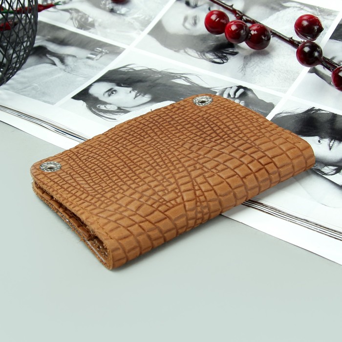 Кошелёк женский на кнопке, 1 отдел, монетница, цвет рыжий