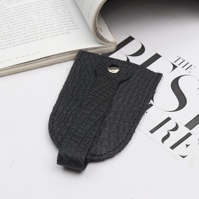 Ключница на кнопке, цвет тёмно-синий