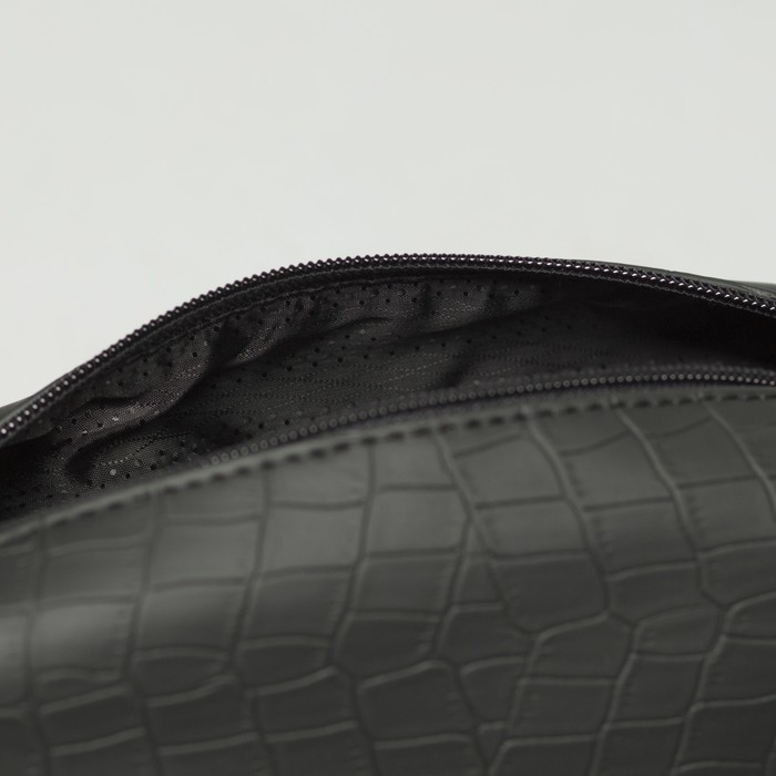 Косметичка дорожная на молнии, 1 отдел, цвет чёрный