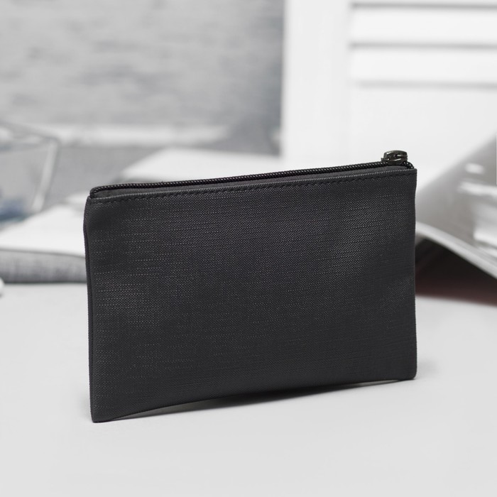 Косметичка простая на молнии, 1 отдел, цвет чёрный