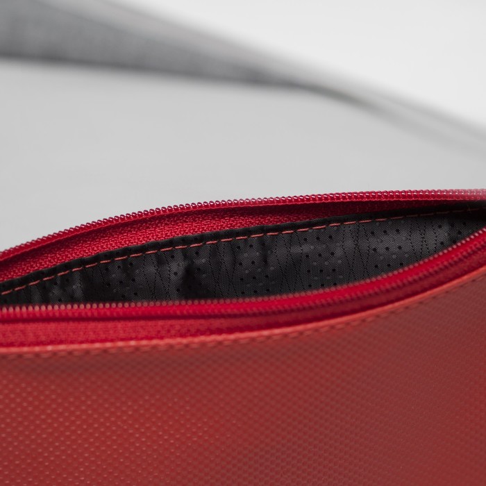 Косметичка простая на молнии, 1 отдел, цвет красный