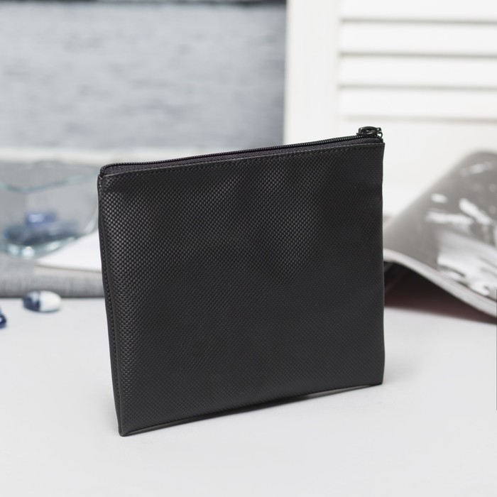 Косметичка простая на молнии, 1 отдел, цвет чёрный