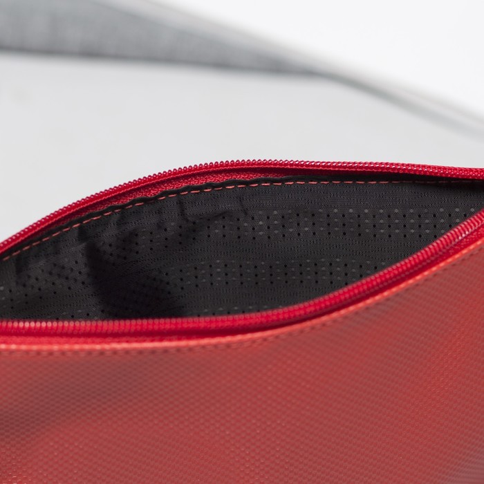 Косметичка простая на молнии, 1 отдел, цвет красный