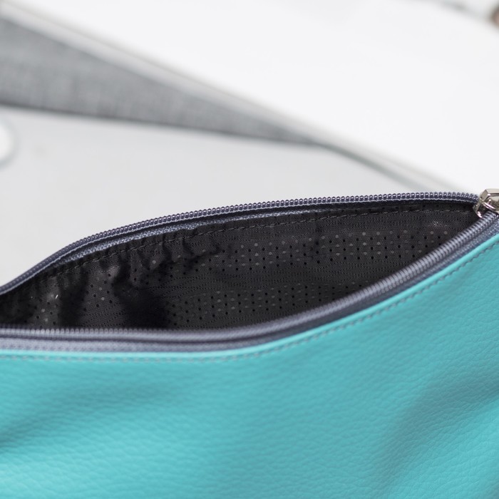 Косметичка простая на молнии, 1 отдел, цвет бирюзовый