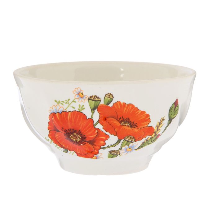 Салатник 0,6 л белый, мак