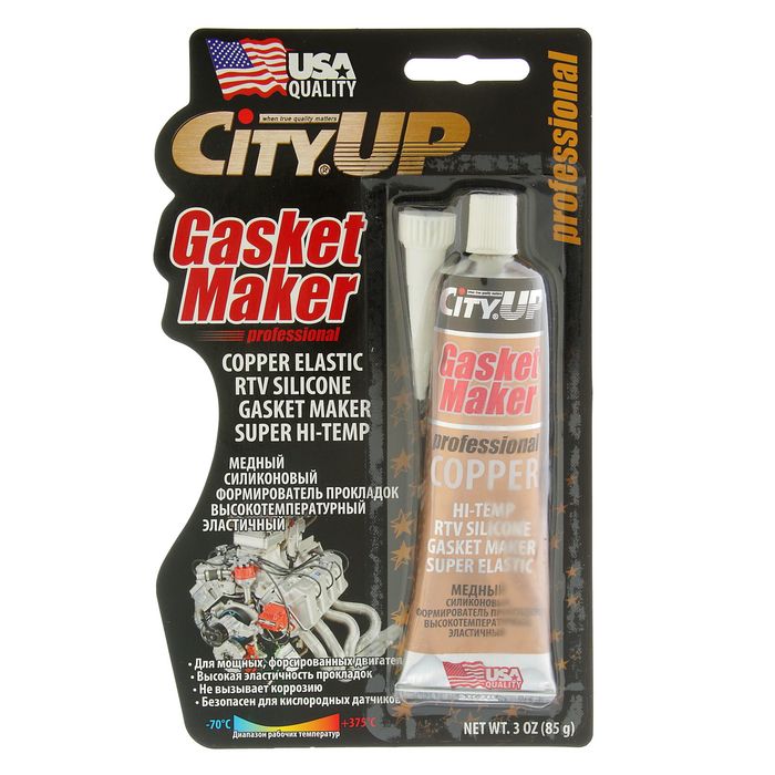 Формирователь прокладок герметик UP-18 pro, силиконовый, высокотемпературный, 85 г, медный   246614