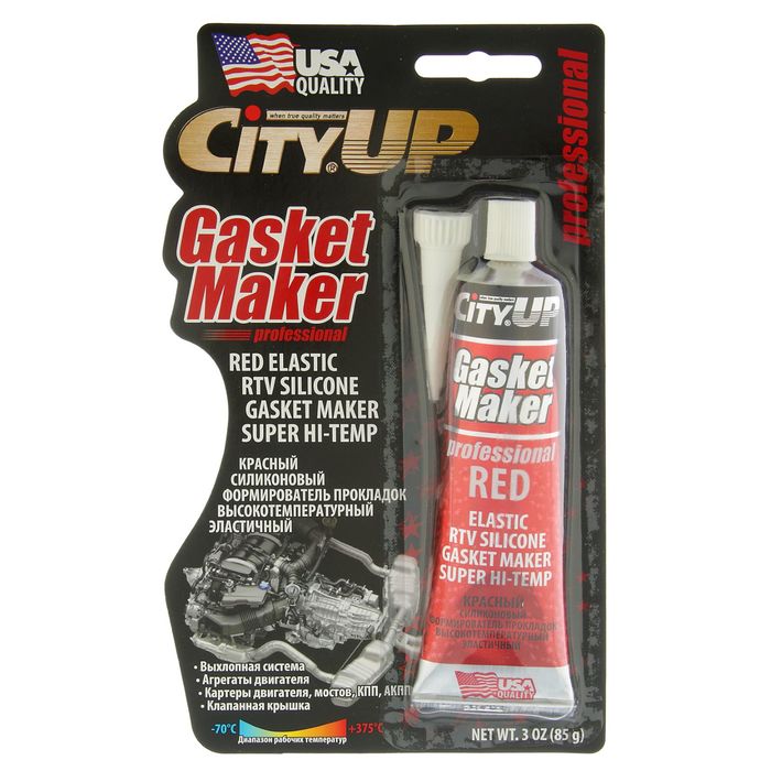 Формирователь прокладок герметик UP-21 pro, силиконовый, высокотемпературный, 85 г,красный   246614