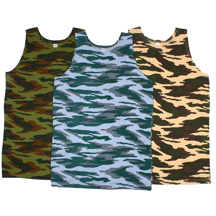 Майка мужская, цвет камуфляж МИКС, размер 52