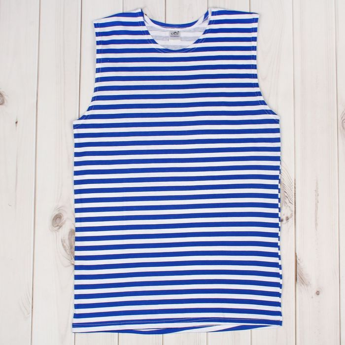 Майка мужская (тельняшка), цвет синий, размер 48