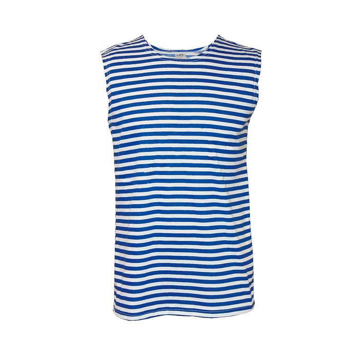 Майка мужская (тельняшка), цвет синий, размер 56