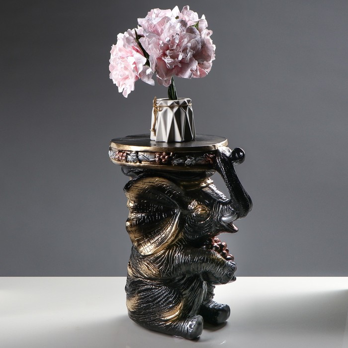 Подставка декоративная "Слон", большой, черный