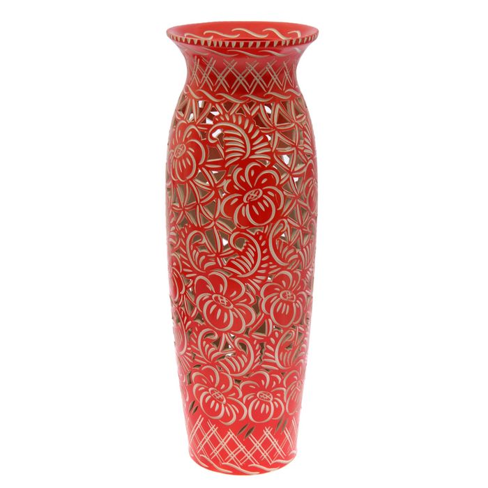 Ваза напольная "Луиза" ажур, красная