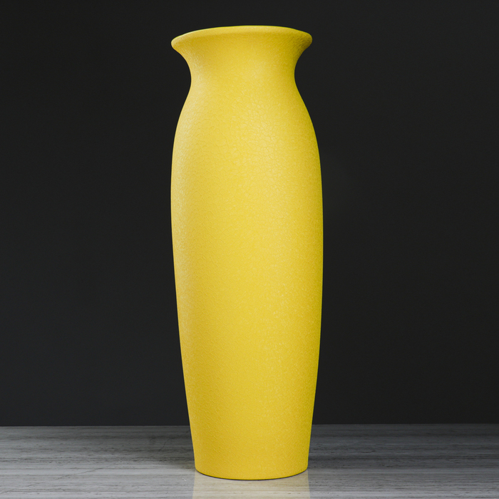 Ваза напольная "Луиза" кожа, желтая