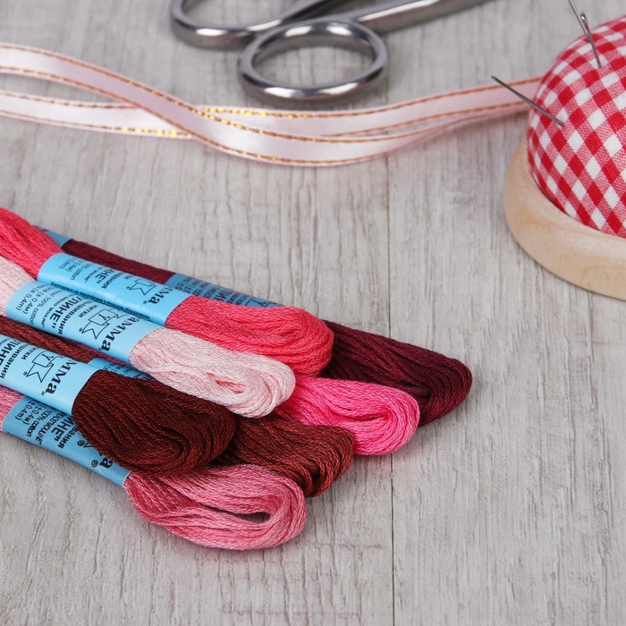 Набор ниток мулине "Спектр красный", 8±1м, 7шт