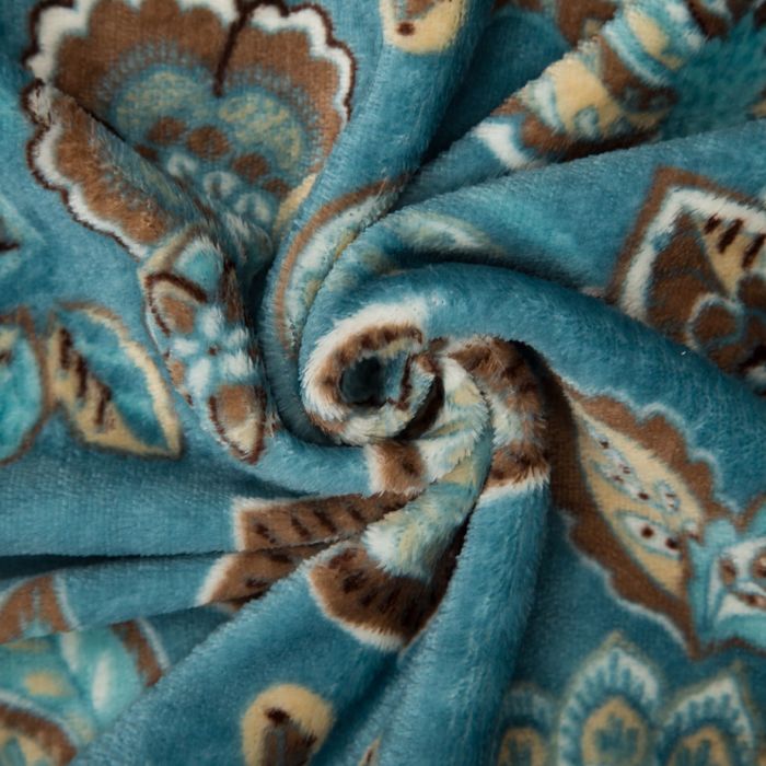 Плед "Этель корал" 2 сп. Орнамент 180х200 см, 100% п/э, корал-флис, двухсторонний 210 гр/м²