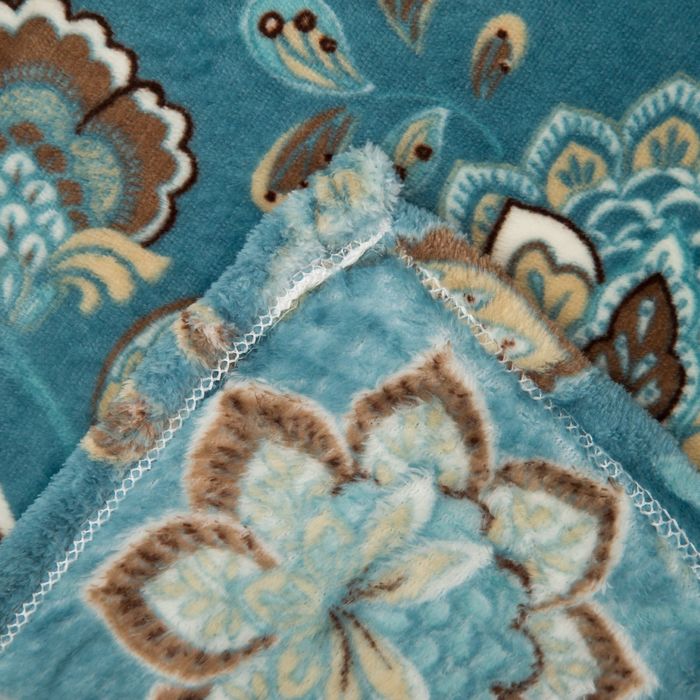 Плед "Этель корал" 2 сп. Орнамент 180х200 см, 100% п/э, корал-флис, двухсторонний 210 гр/м²