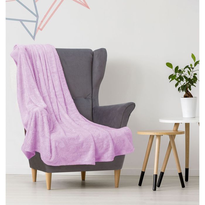 Плед "Этель корал" 2 сп Марокко180х200 см розовый,100% п/э, корал-флис 280 гр/м2