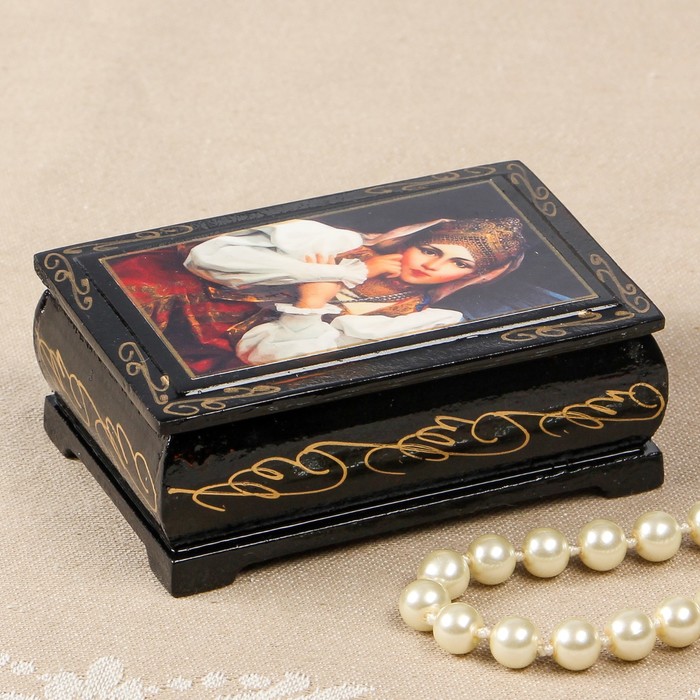 Шкатулка «Дворянка», 6×9 см, лаковая миниатюра